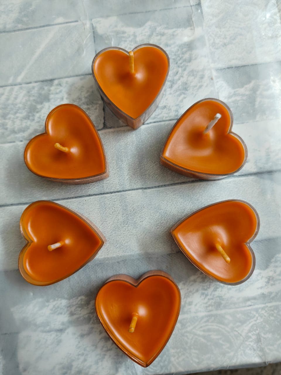 Candle Ceramic Heart Coffee - Pair