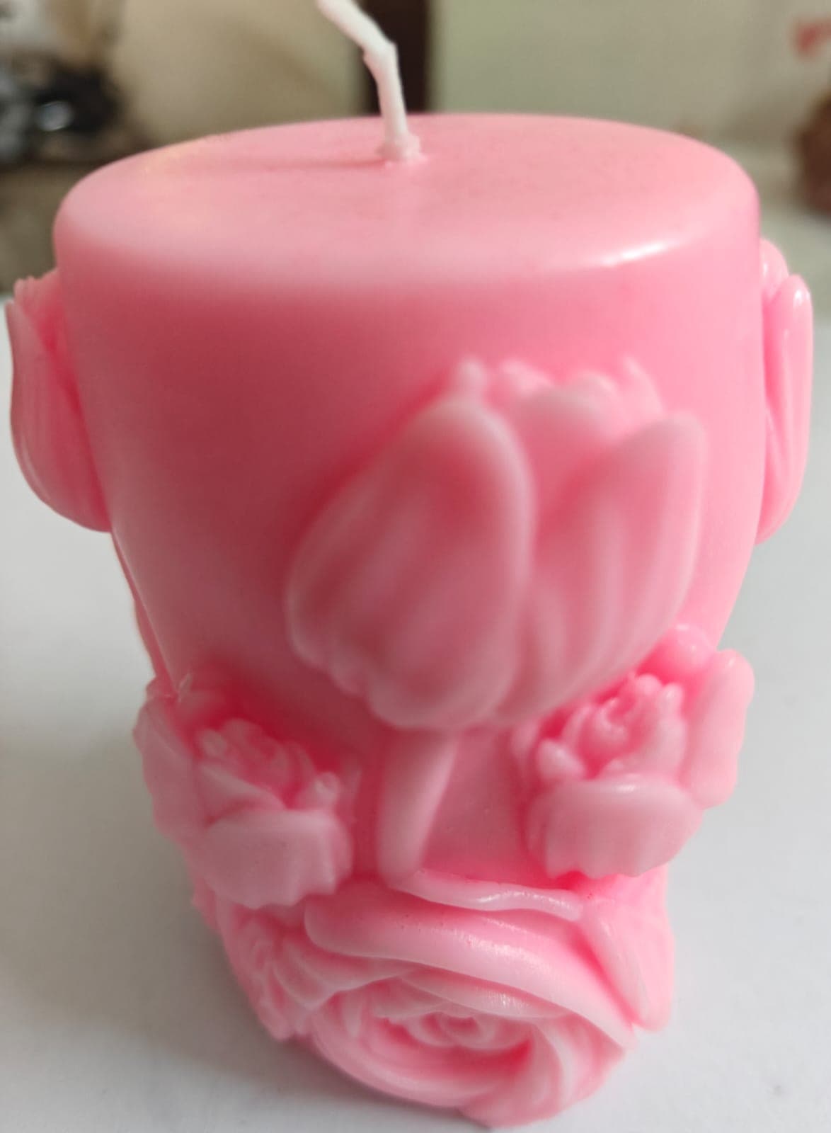 Candle - Florencent pink vanilla Tulip Cylinder