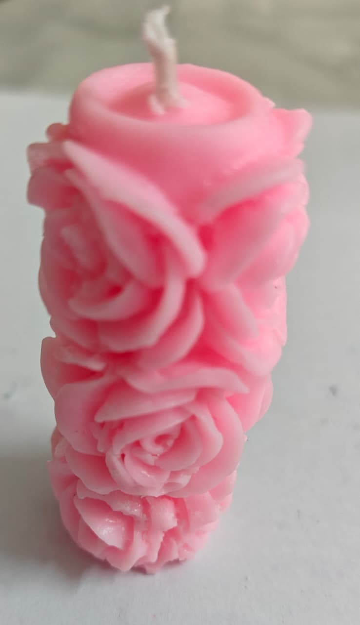 Candle - Florencent pink vanilla Rose Stand