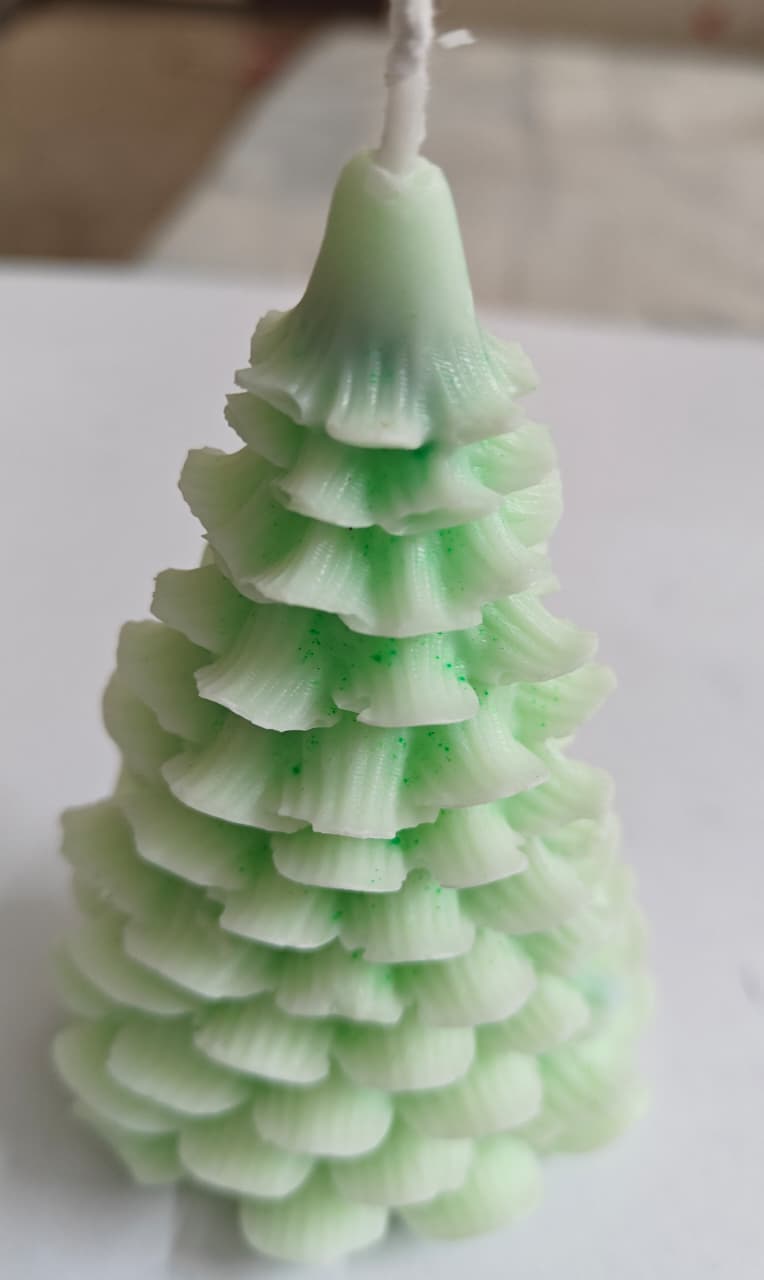 Candle - Green kesar saffron Cristmas Tree