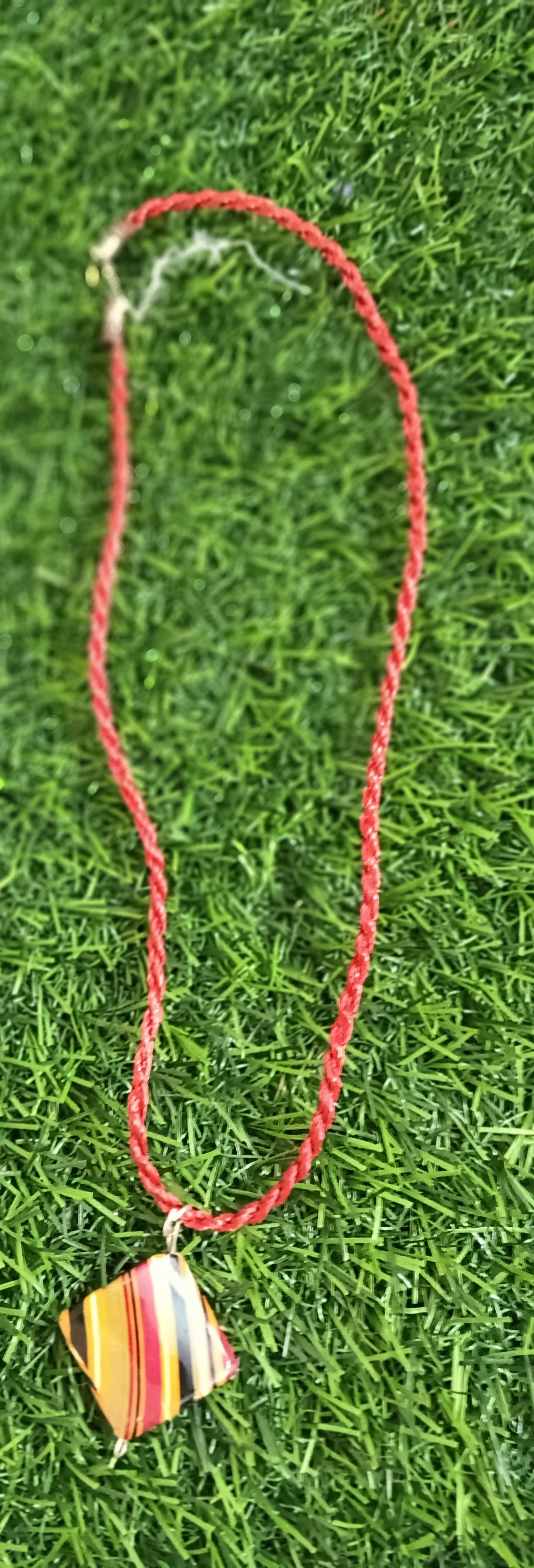 Handmade necklace — peach with a shell pendant