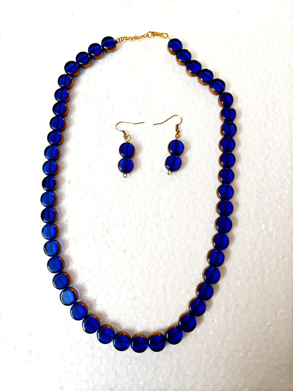 Necklace and earring set — royal blue