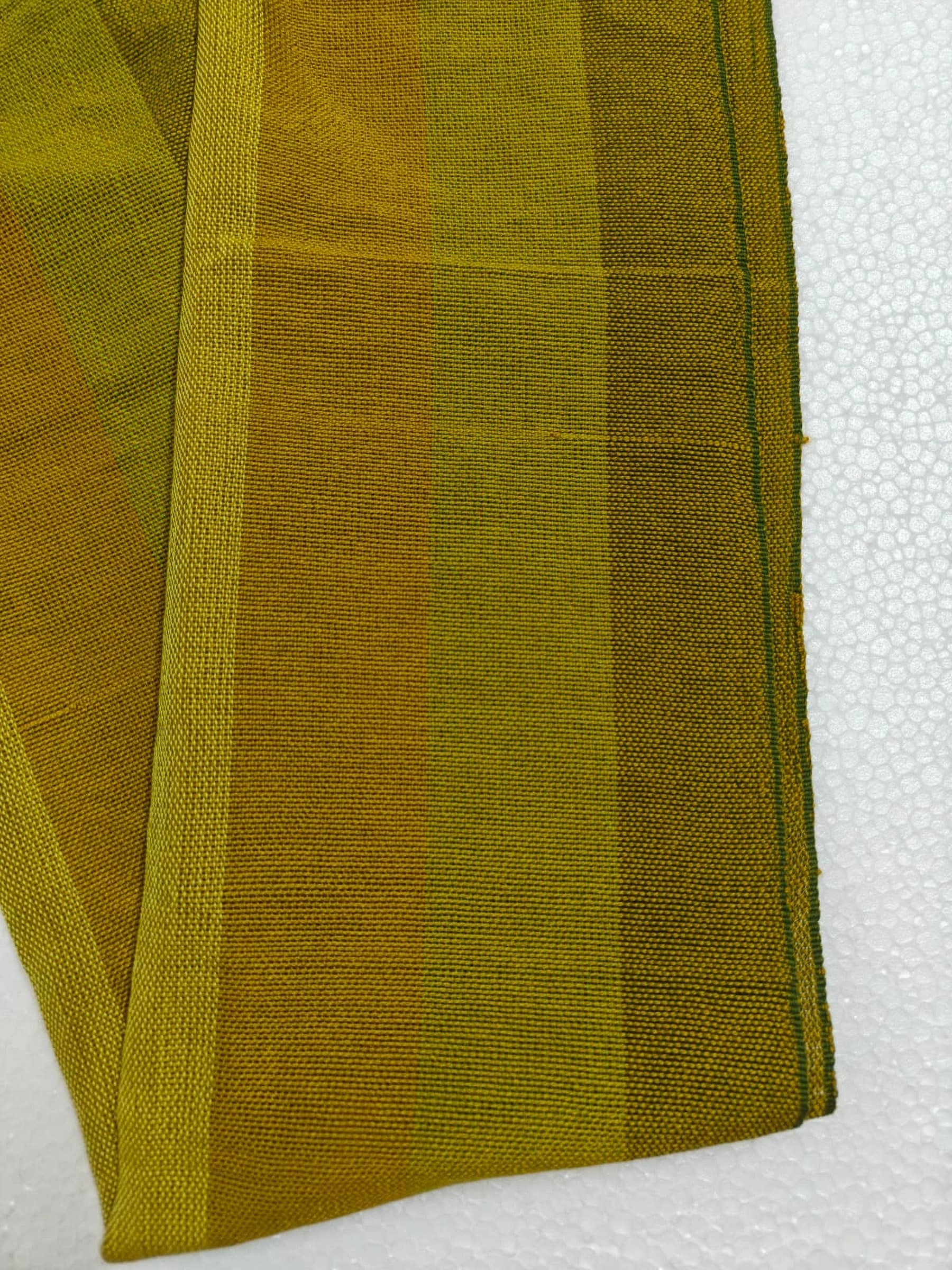 Saori handwoven stole — mustard gold