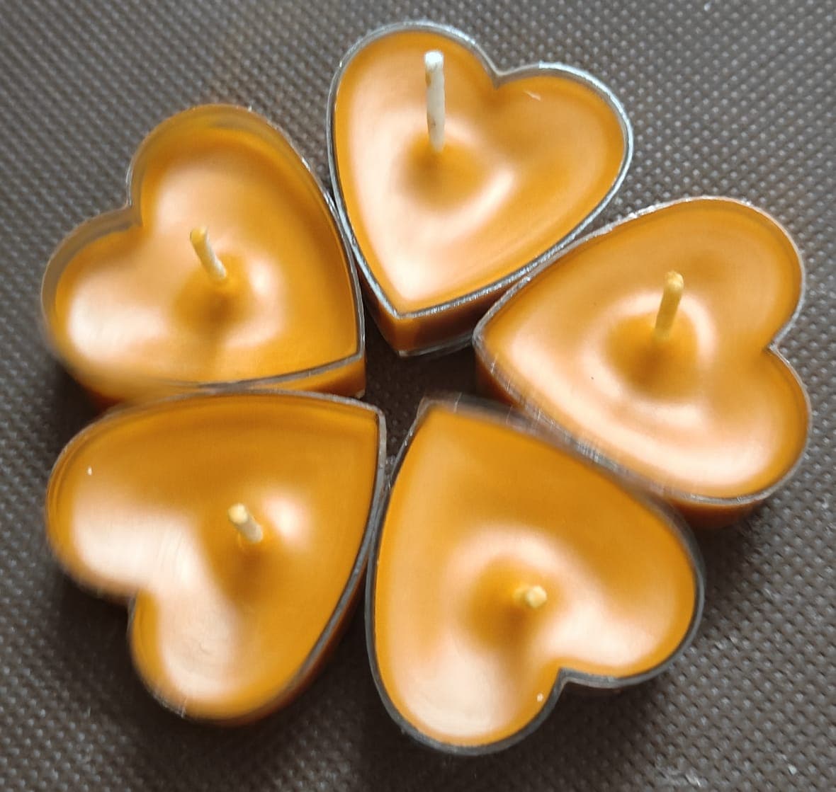 Candle Ceramic Heart Brown - Pair