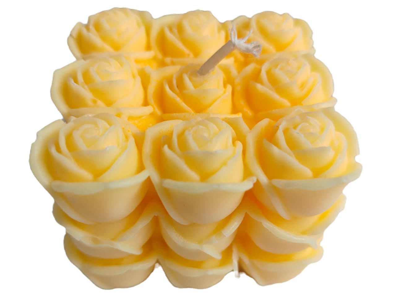 Candle- 3 Layer Rose Yellow sandal Rose layer