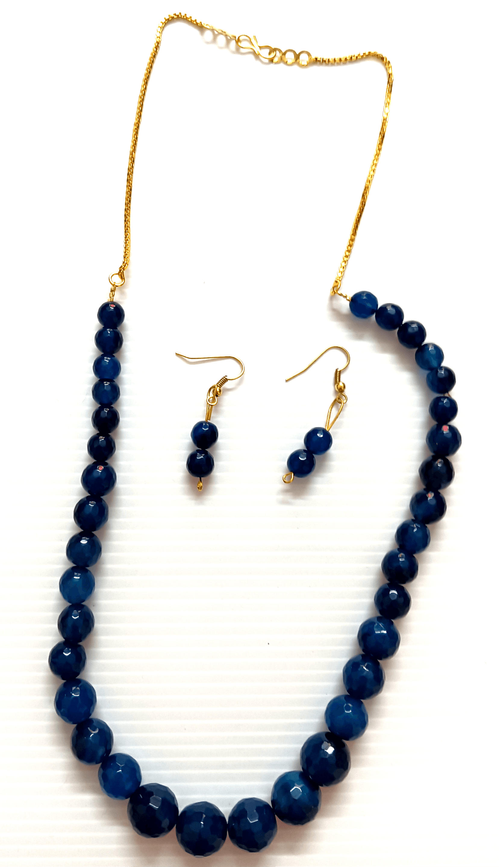 Necklace and earring set — royal blue