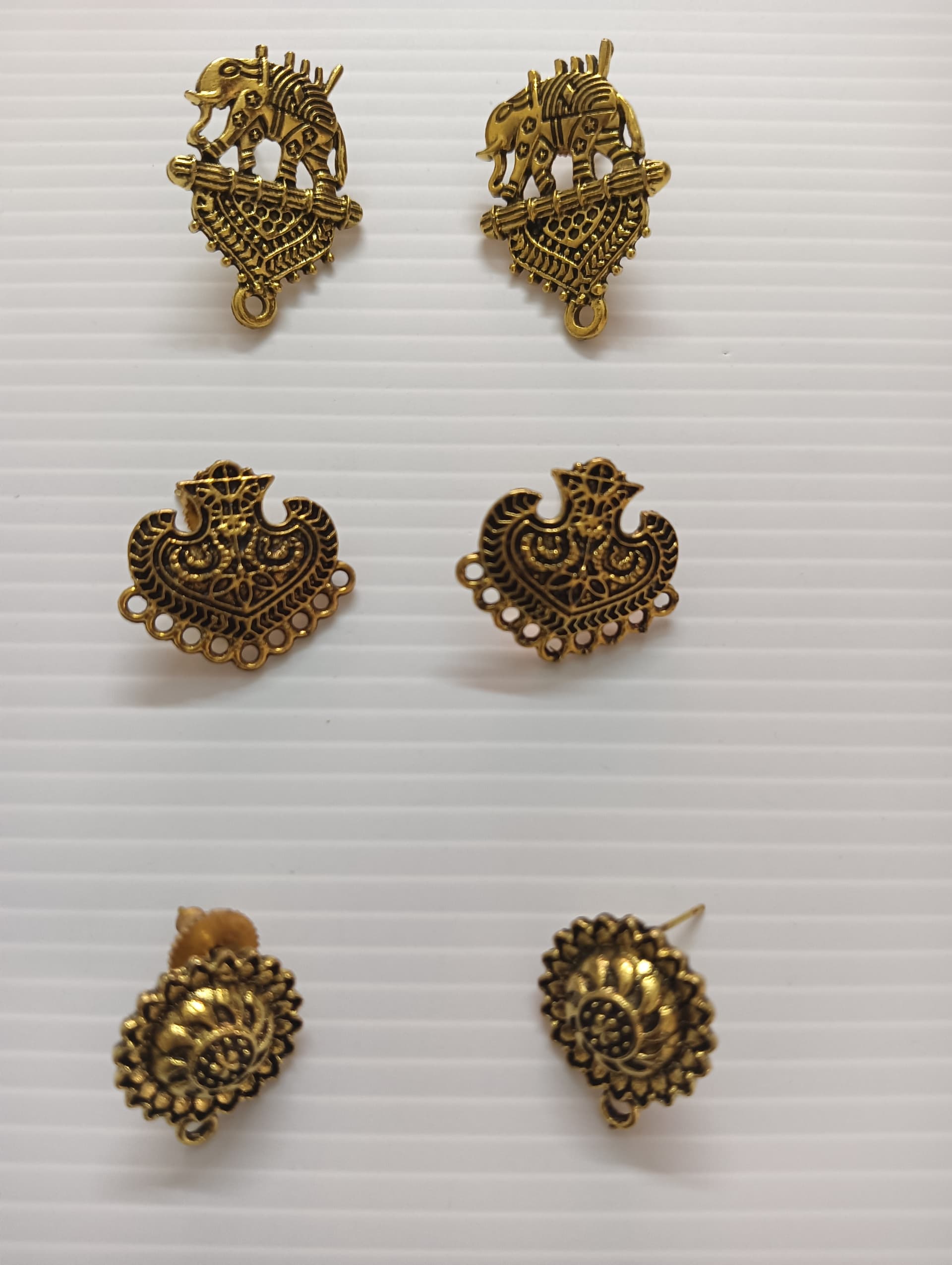 Handmade earrings — brass temple studs