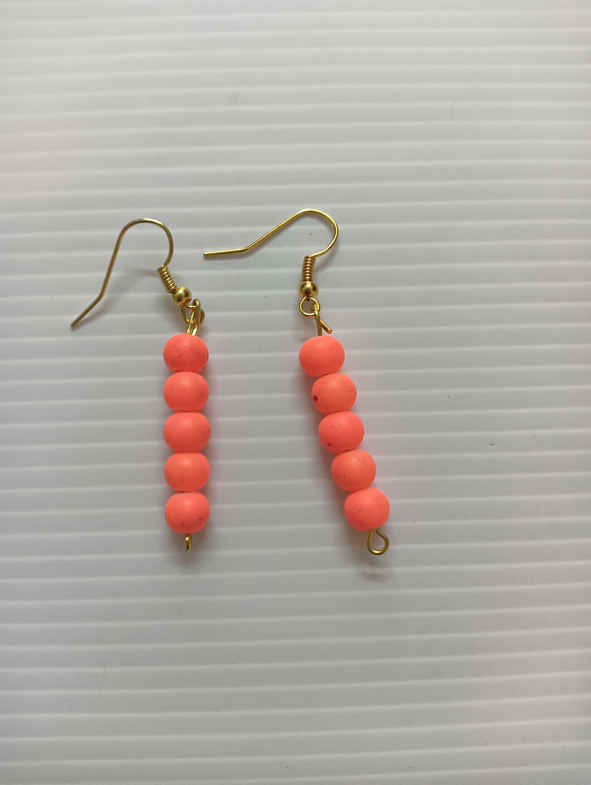 Handmade earrings — coral