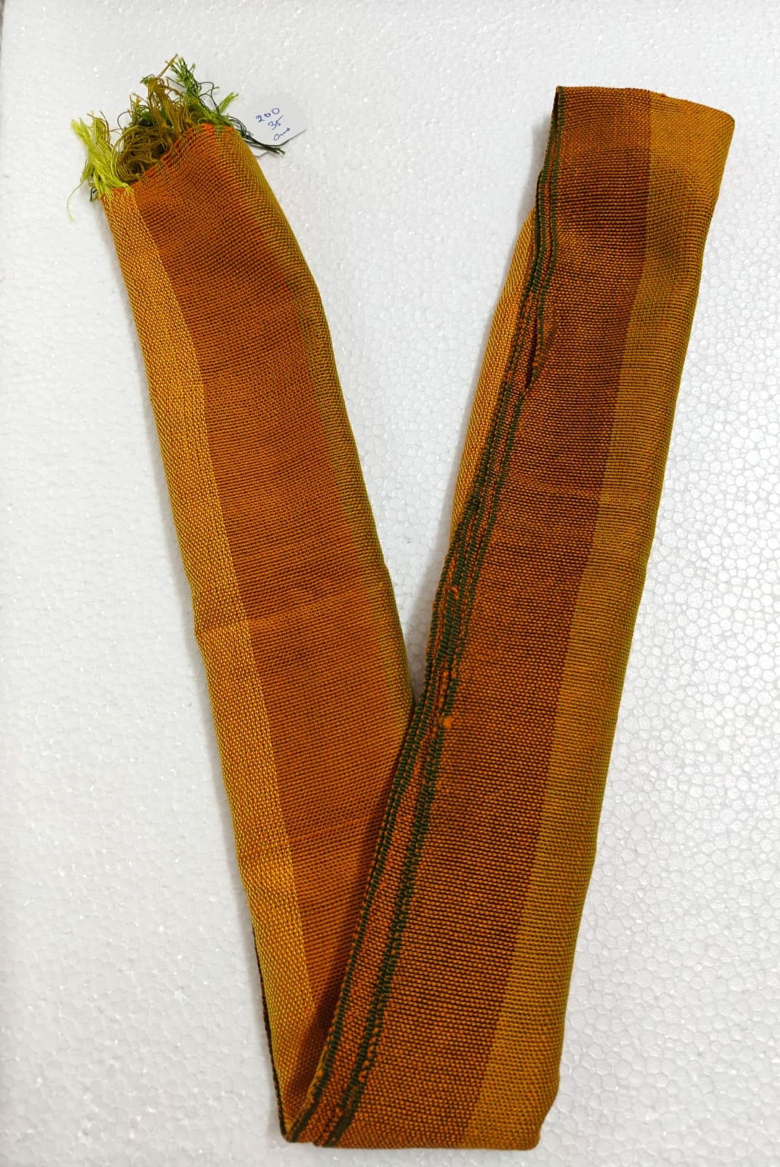 Saori handwoven stole — burnt orange and rust